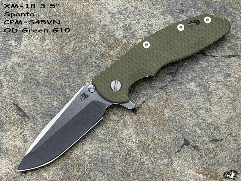 Hinderer Knives 辛德勒 XM-18 3.5�� Spanto头 S45VN钢材 OD绿色G10钛柄战术折叠刀（暂无现货）